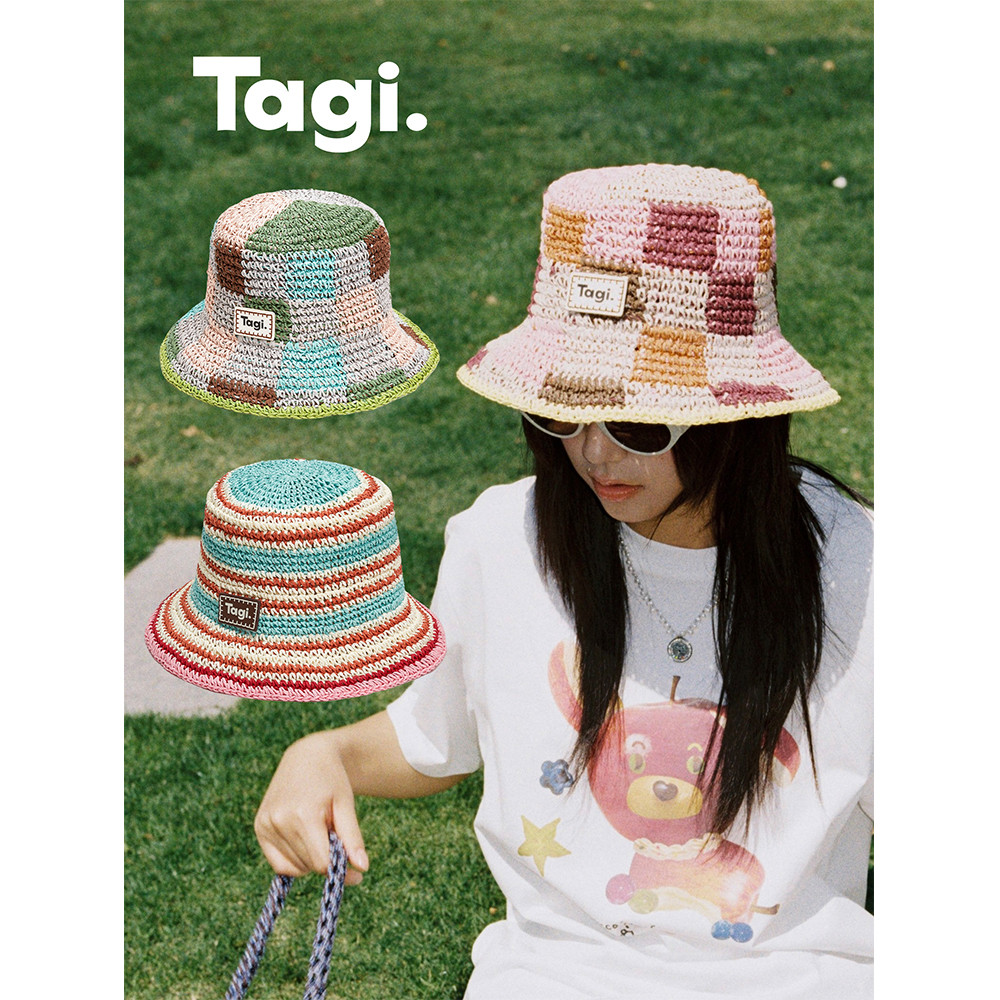 Tagi. Wonderful Backyard Colorful Woven Cap หมวกสานสีสันสดใส หมวก หมวกแก๊ป