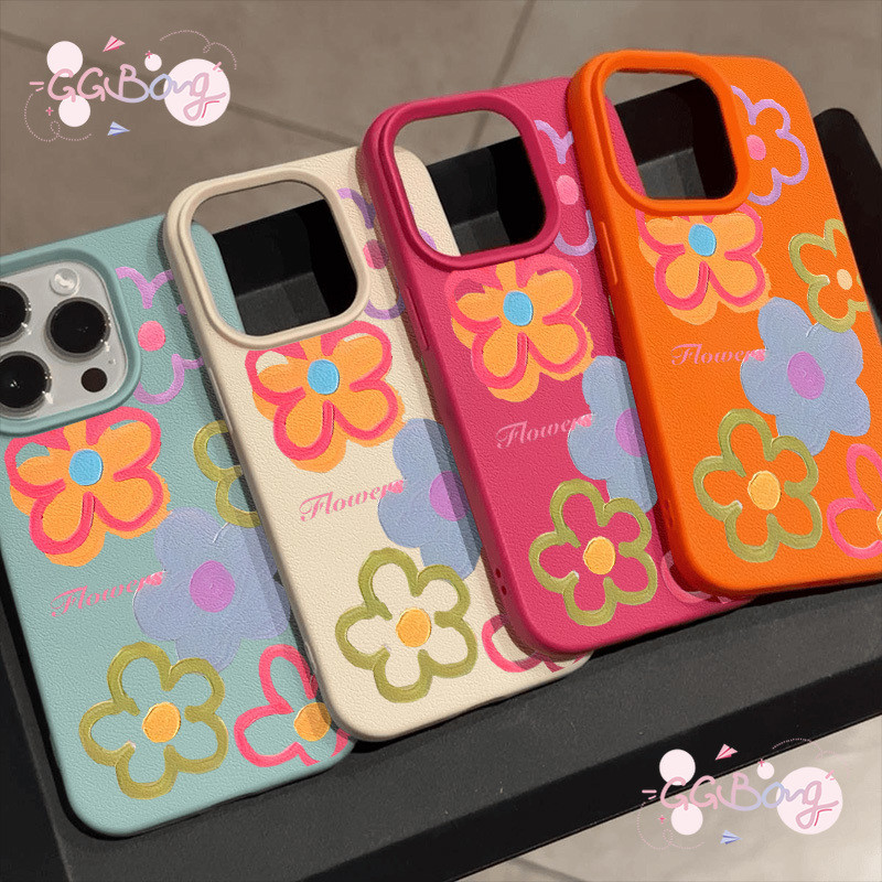 เคส ชินจัง เคสไอโฟน 16 11 สำหรับ IPhone 17 air 12 16 11 15 13 14 Pro Max XR X XS Max 15 Plus สีพื้นผิวหนังสีดอกไม้สี