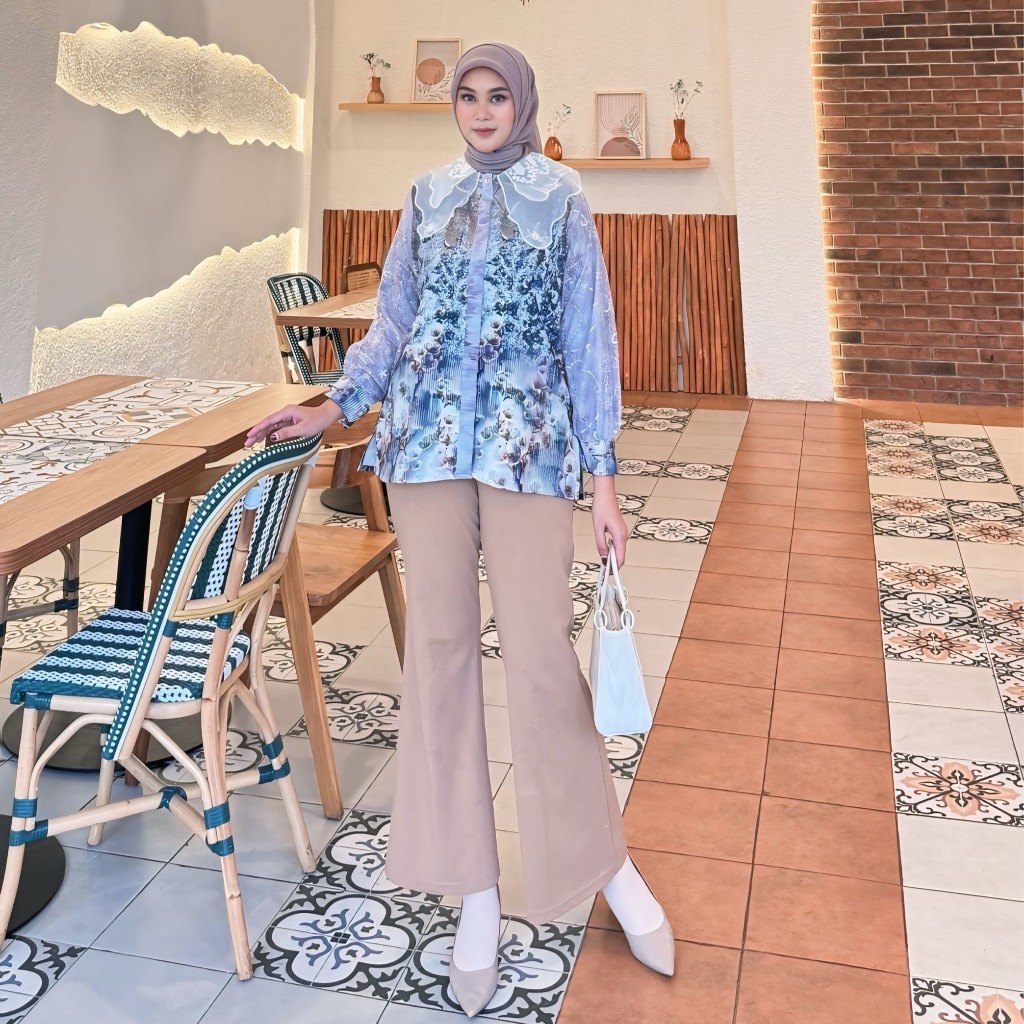 April Blouse [LD110 PB70] เสื้อ Tunic Womens Long College Official Work Motif