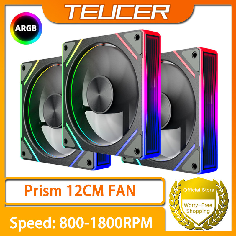 TEUCER Prism ARGB PC พัดลม 12 ซม.คอมพิวเตอร์พัดลมชุด Water Cooler 4pin PWM 5V 3PIN พัดลมระบายความร้อน