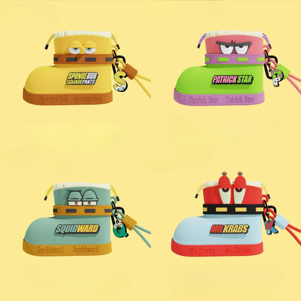 Little Red Book SpongeBob SquarePants Series การ์ตูนพาย Daxing รองเท้ากันฝนหูฟังกระเป๋า Crab Boss กร