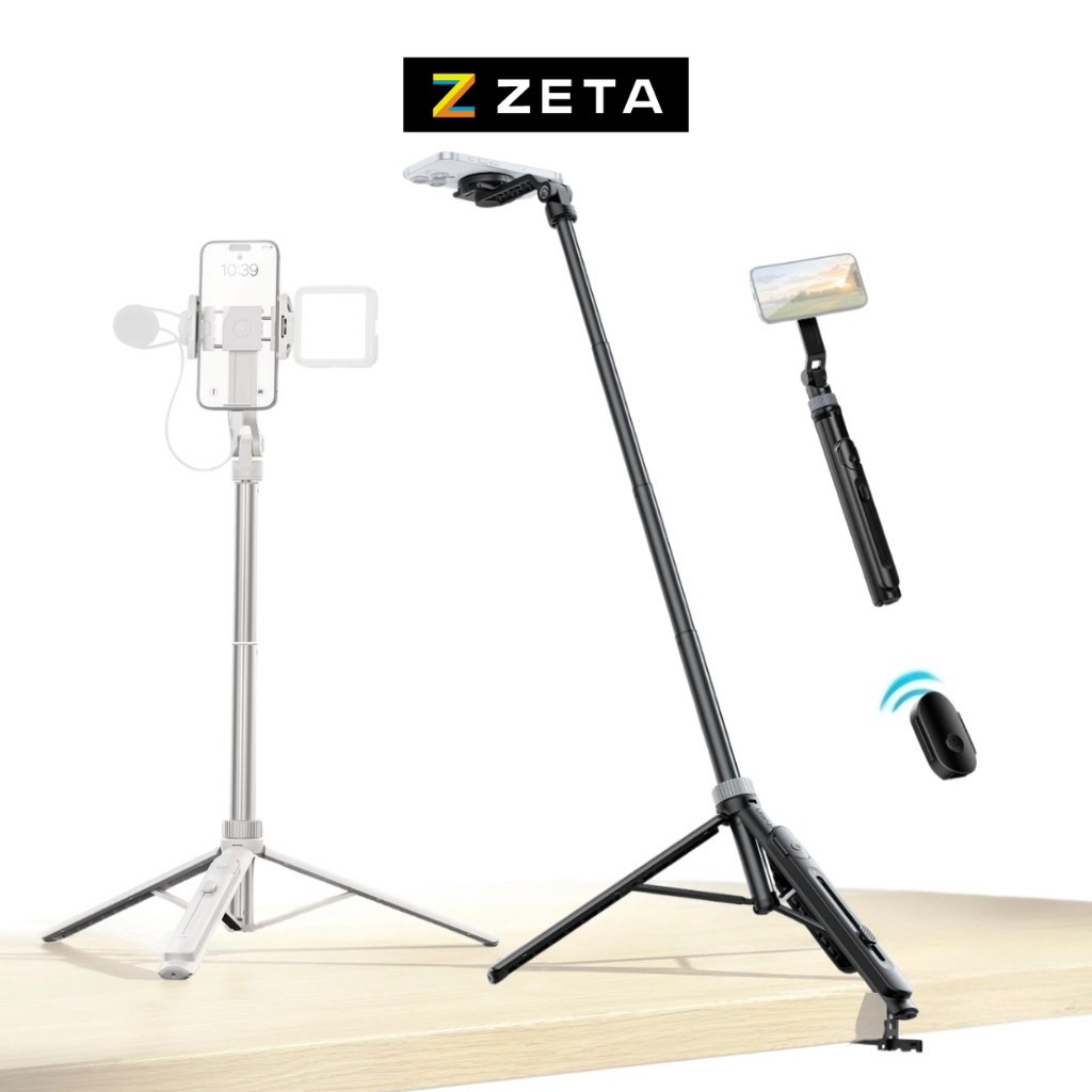 Ulanzi TT88 4in1 MagSafe Overhead Selfie Stick ขาตั้งมือถือ เกี่ยวโต๊ะ ไม้เซลฟี่ พร้อมรีโมทบลูทูธ