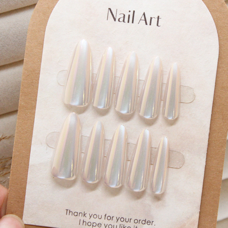ชุดเล็บปลอมพร้อมกาวเล็บปลอม Mirror Face Press on Nails Cat Eye FM065