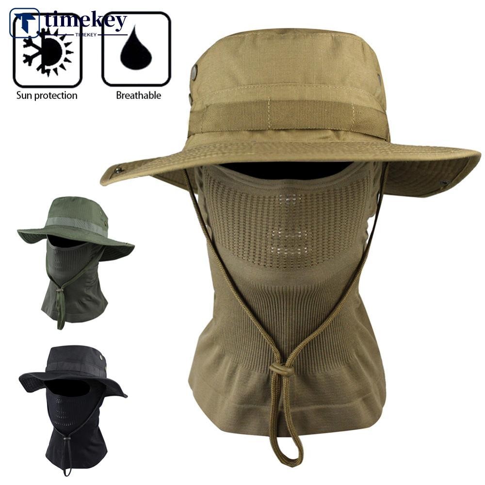 TME กลางแจ้งผู้ชาย Boonie หมวกหมวกคอ Face Mask พับหมวกนุ่มตกปลาหมวกปีกกว้างหมวกบังแดด