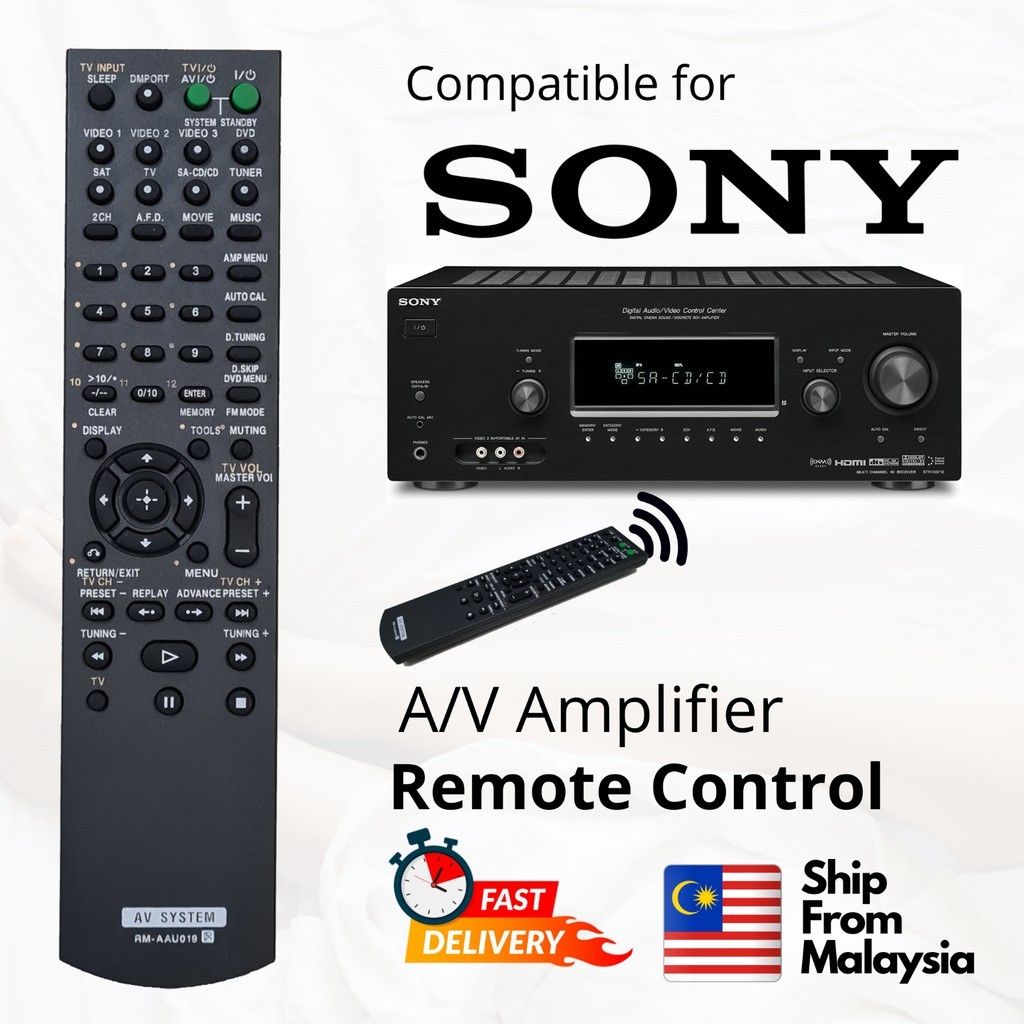 Sony RM-AAU019 DVD โฮมเธียเตอร์ AV ระบบเครื่องขยายเสียงรีโมทคอนโทรล fit สําหรับ RM-AAU005 RM-AAU006 