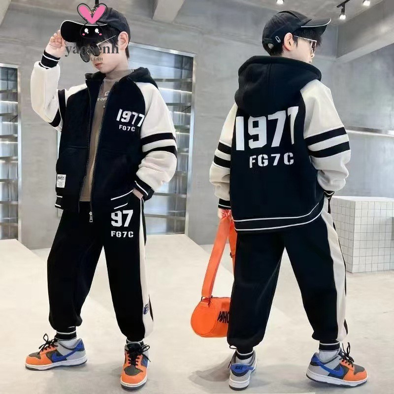 【YAOEENH】120-170เซนติเมตรฤดูใบไม้ร่วงฤดูหนาวเด็กชายสองด้านขนแกะคลุมด้วยผ้าซิปคาร์ดิแกนเสื้อกันหนาวขนาดกลางขนาดใหญ่เด็กหลวมสบายๆหนากีฬาสอง @-