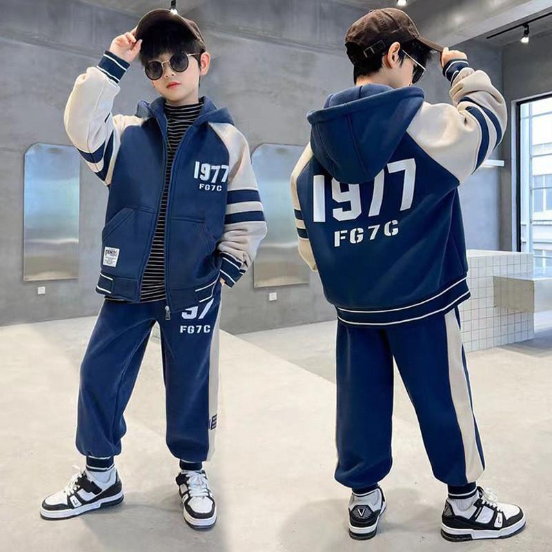 พร้อมสต็อก120-170เซนติเมตรฤดูใบไม้ร่วงฤดูหนาวเด็กชายสองด้านขนแกะคลุมด้วยผ้าซิปคา