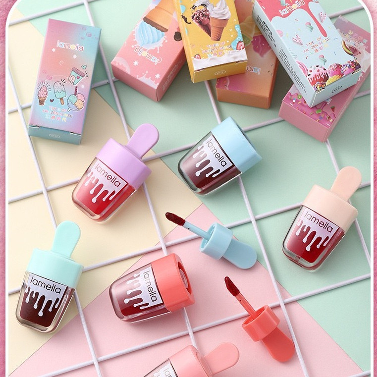 BM-shop2:ลิปกลอส เนื้อน้ำ ให้ความชุ่มชื้น ติดทนยาวนาน มีทั้งหมด 6 สี