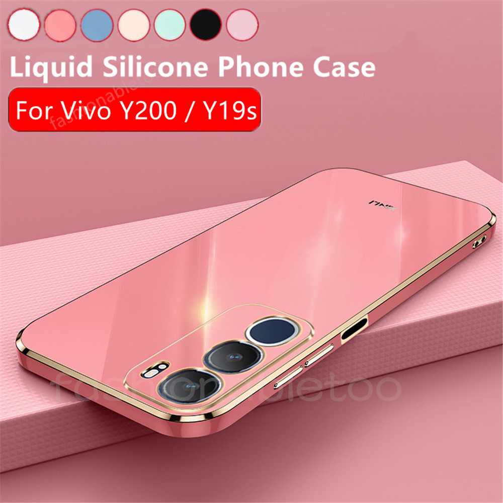 ปลอกสําหรับ Vivo Y200 Y19s Y29 Y39 Y 200 Y 19s Y19 SY 29 VivoY200 VivoY19s VivoY29/39 สแควร์ชุบเคสโท