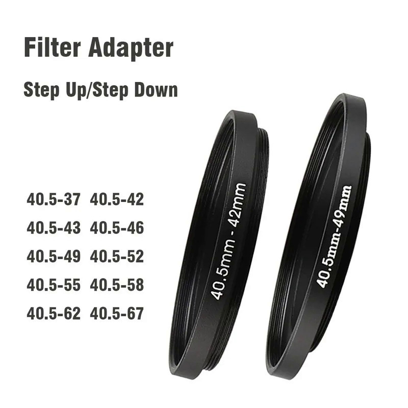 Camera lens Filter Adapter Ring Step Up Ring Metal 40.5mm - 37 42 43 46 49 52 55 58 62 67 mm for UV 