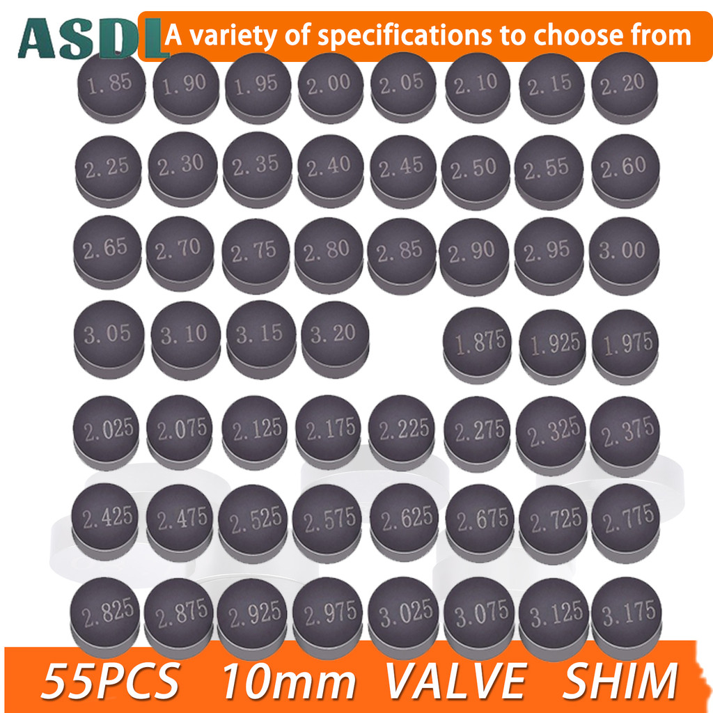 Asdl 55PCS 10 มม.วาล์วรถจักรยานยนต์ Shim หนาจาก 1.85 มม.ถึง 3.20 มม.สําหรับ KTM RC250 390 DUKE 400 XC-W 450 500 530 EXC 690 DUKE 1190 ADVENTURE 1190 RC8