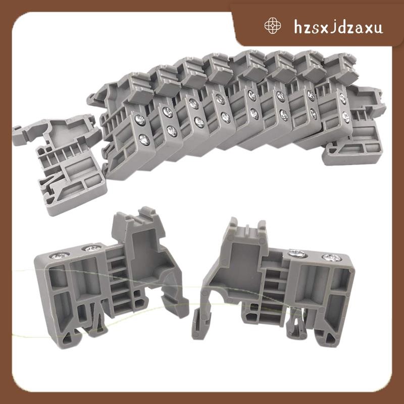 hzsxjdzaxuE/Uk Din Rail Terminal Blocks End Stopper Bracket สีเทา,ขั้วต่อบล็อกขั้วต่อ (แพ็ค 100 ชิ้น