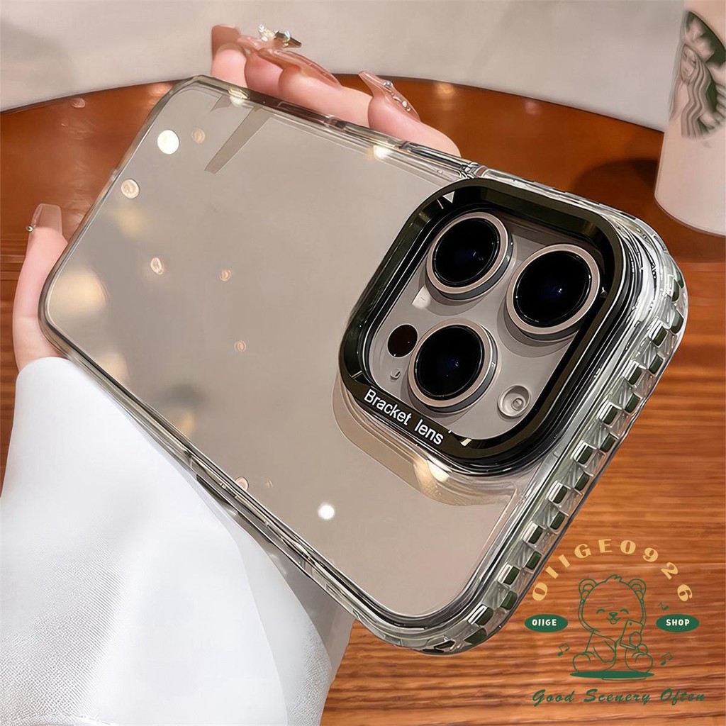 ป้องกันการล่มสลายเลนส์โลหะเคสโทรศัพท์ iphone16 Pro Max 15 14 13 12 11casing สําหรับ iPhone เคสซิลิโคนนิ่ม TPU + PC กันกระแทก