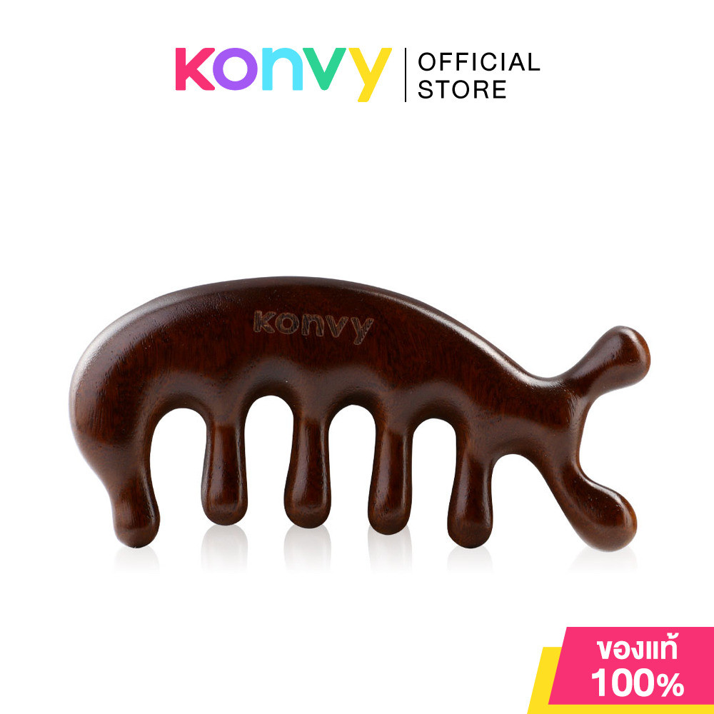 Konvy Wooden Scalp Massage Comb #Dolphin Shape คอนวี่ หวีไม้ สำหรับนวดศีรษะ.