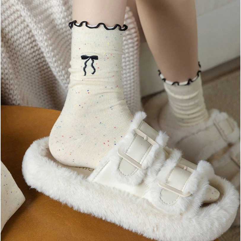 ถุงเท้าผู้หญิง jk จากญี่ปุ่น ถุงเท้าโบว์ หวานและน่ารัก สไตล์วิทยาลัยเวอร์ชั่นเกาหลี - รูปที่ 6