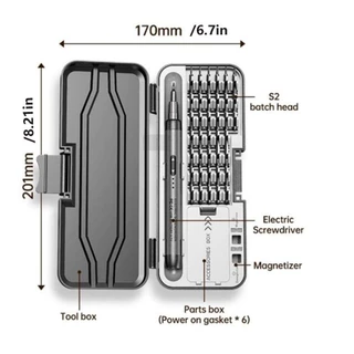 SHANA สกรูแม่เหล็ก Bits, USB ชาร์จ 46 in 1 ไขควงไฟฟ้าชุด, Precision Power ไร้สายแม่เหล็กไฟฟ้าซ่อมชุดเครื่องมือสกรู Driver Bit Kit