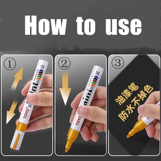 ปากกาเขียนยาง ปากกาอเนกประสงค์ TOYO Paint กันน้ำ กระเบื้อง กระจก พลาสติก แก้ว ไม้ แต้มสีรถ
