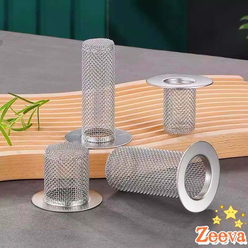 ZEEVA ตะแกรงกรองท่อระบายน้ำ สแตนเลส ที่กรองเศษขยะในท่อ อุปกรณ์ครัว ห้องน้ํา floor drain