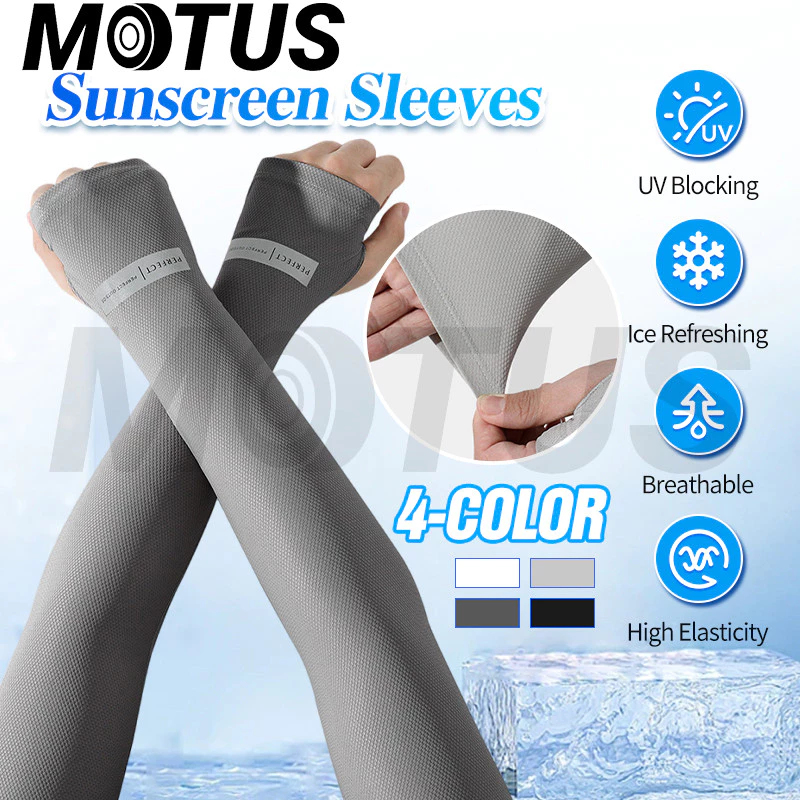 MOTUS ปลอกแขนกันแดด UV เนื้อหนานุ่ม ทนทาน ป้องกันแสง UV 99% ระบายอากาศ free size 1คู่ ใส่ได้ทั้งชายแล