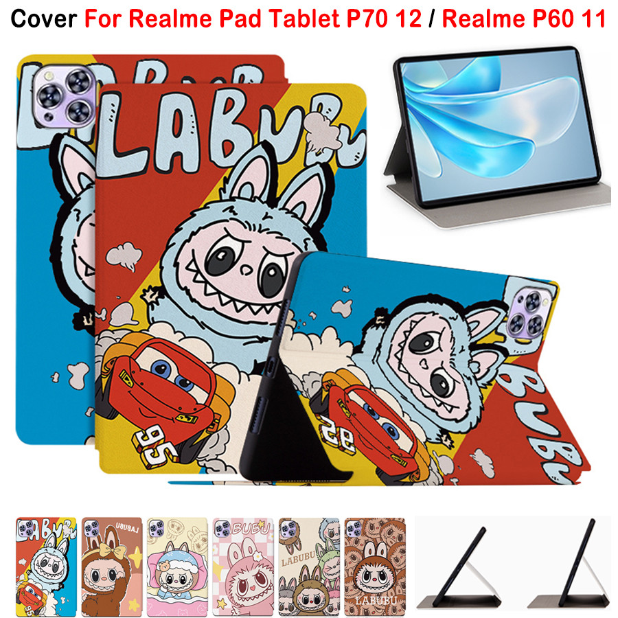 สําหรับrealme Padแท็บเล็ตP70 12 นิ้วแฟชั่นRabuรูปแบบทาสีแท็บเล็ตป้องกันกรณีRealme P60 11 นิ้วคุณภาพส