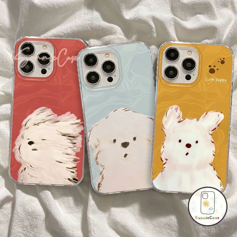 ลูกสุนัขขีดเขียน เคสไอโฟน สำหรับ IPhone 14 16 13 15 12 11 Pro MaxX XR XS 7Plus 8Plus Max 7 6 6S 8 Plus SE ระลอกน้ำ เคส
