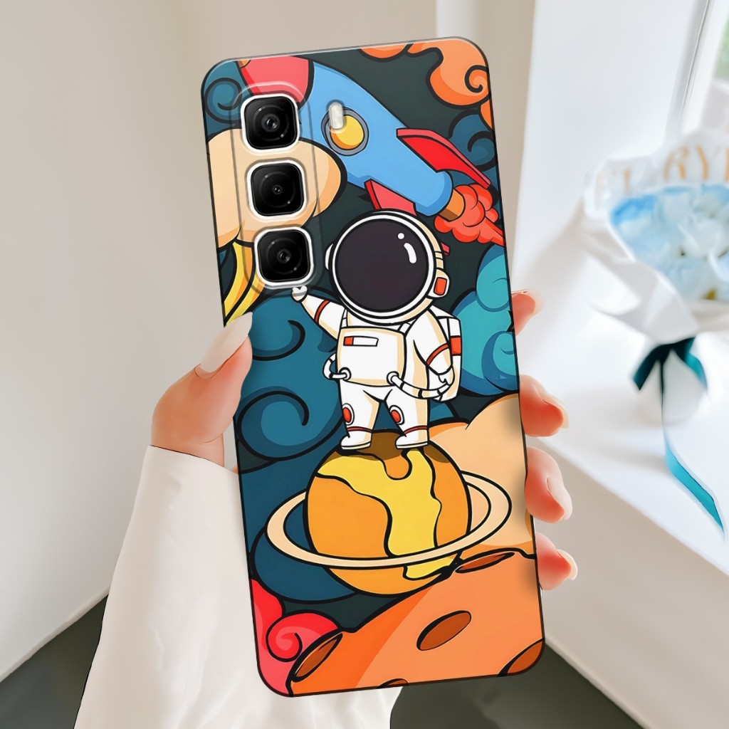Softcase Hp Infinix Hot 50 4G / Hot 50 5G - Infinix Hot 50 Pro Plus 4G ล่าสุด 2024 Astronaut Motif -