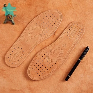 [BigHouseSea] 1 คู่วัว Insoles สําหรับรองเท้าผู้ชายสบายระงับกลิ่นกาย Casual หนังพื้นรองเท้าคุณภาพของแท้หนังรองเท้า Sole ใหม่