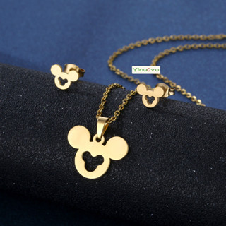 ยี่นูโอโว สแตนเลสชุบทอง -กันน้ํา-กลวงหัวใจมิกกี้เมาส์จี้สร้อ…