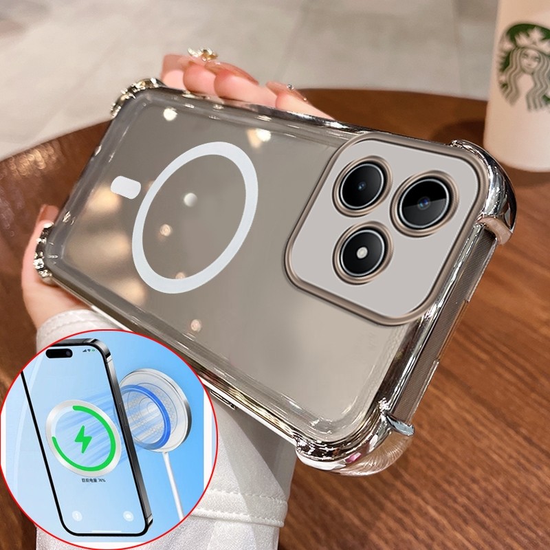 ปลอก realme C53 5g 2023 realme c51 realme note 50 5g 2023 เคสโทรศัพท์เคสนิ่มซิลิโคนกันกระแทกดีไซน์ใหม่หรูหราโปร่งใสสี่มุมเคสป้องกัน SJBSWX01