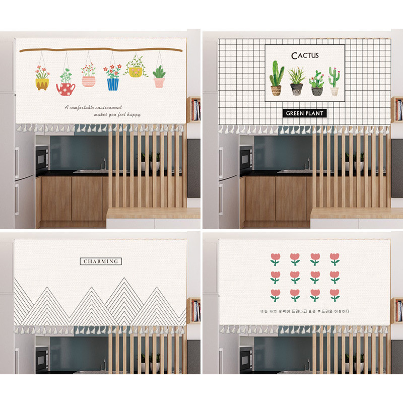 Cabinet curtains Kitchen curtains Curtains Short curtains Door curtains Fresh simple self-adhesive V