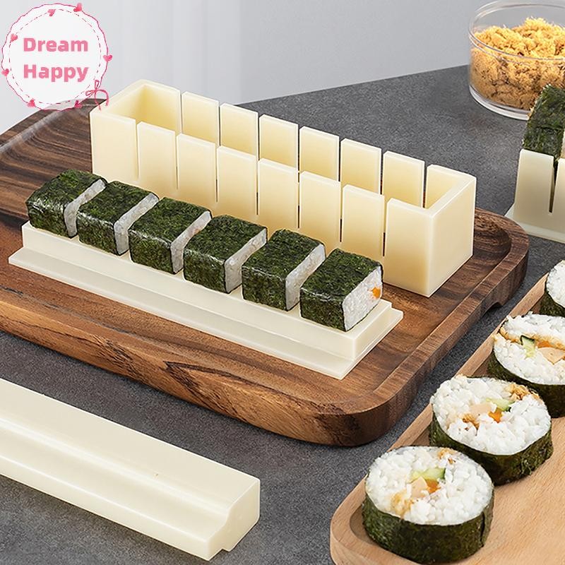 Dreamhappy Diy ซูชิ Maker และข้าววงกลมแม่พิมพ์สาหร่ายเค้กพลาสติกแม่พิมพ์ ele Mould Square ซูชิเครื่องบดทําชุดเครื่องมือ TH