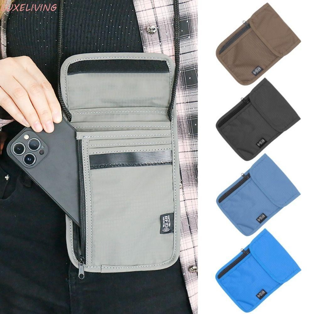 Luxeliving Rfid Passport Bag, Anti-Theft Neck Hanging Neck Wallet, Safety Rfid-Blocking Storage Organizer Multi-Pockets Document Case Protect Privacy
