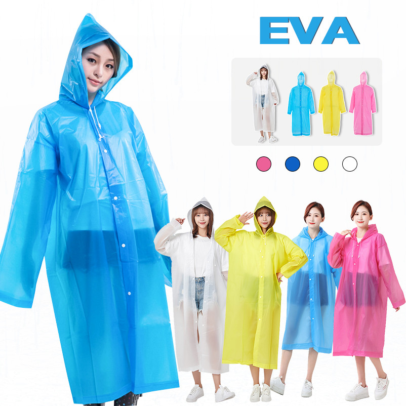 สื้อกันฝน EVA เสื้อกันฝน Rain Coats 140g หลายสีสวมใส่ได้ทั้งชายและหญิง