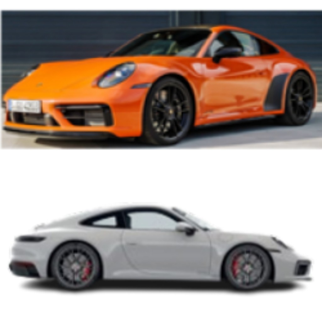 Solido 1: 43 PORSCHE PO 911 992 CARRERA 4 GTS สีเทาสีส้มรุ่นรถ