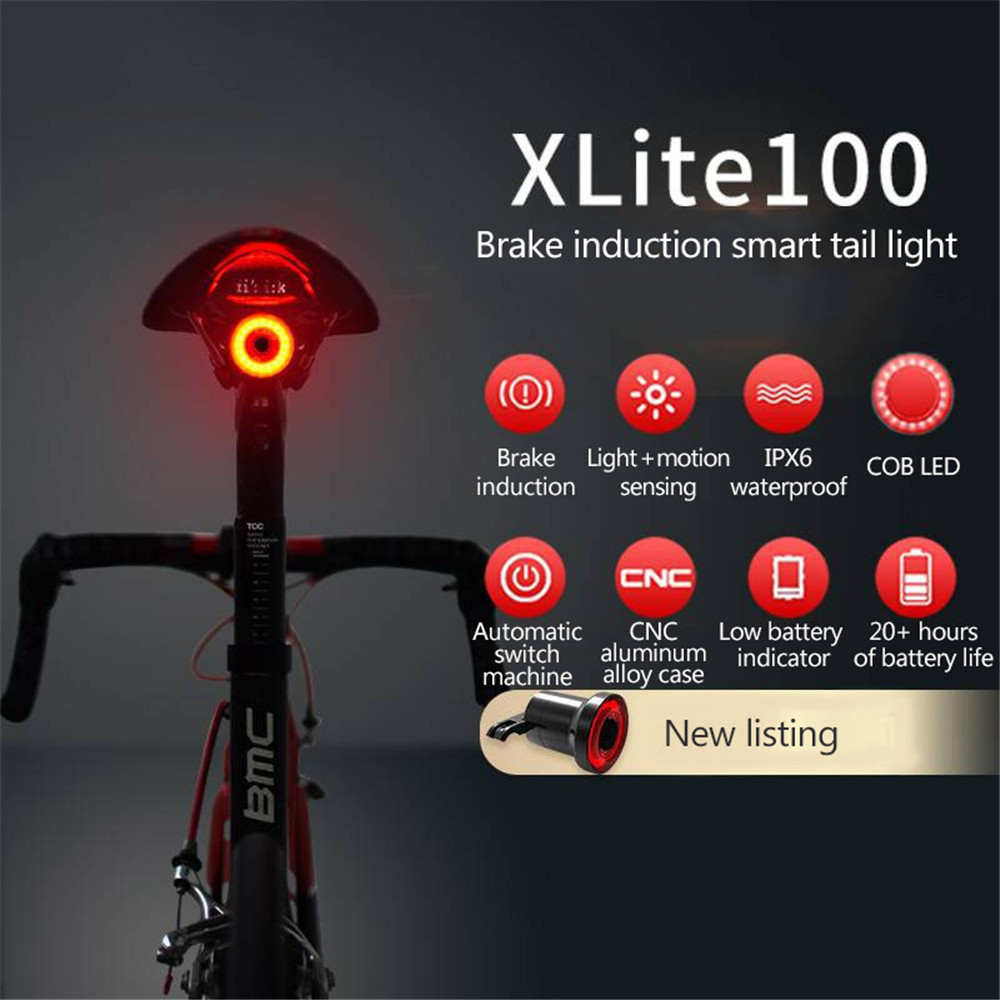 ใหม่ XLITE 100 ขี่จักรยานจักรยาน นํา ไฟท้ายไฟท้ายไฟฉาย ยูเอสบี ชาร์จซังสมาร์ทเบรคโคมไฟ