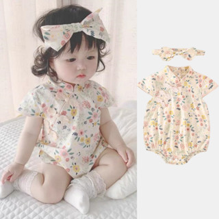 บอดี้สูทเด็กผู้หญิง + แถบคาดศีรษะฤดูร้อนแขนสั้นเหมาะสมกับ + …