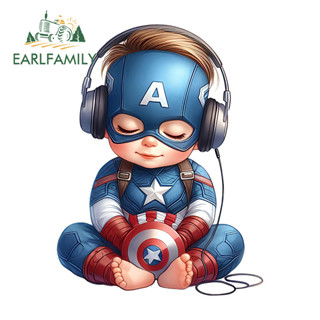 Earlfamily 13 ซม.Marvel กัปตันอเมริกา Chibi สติกเกอร์รถ Camp…