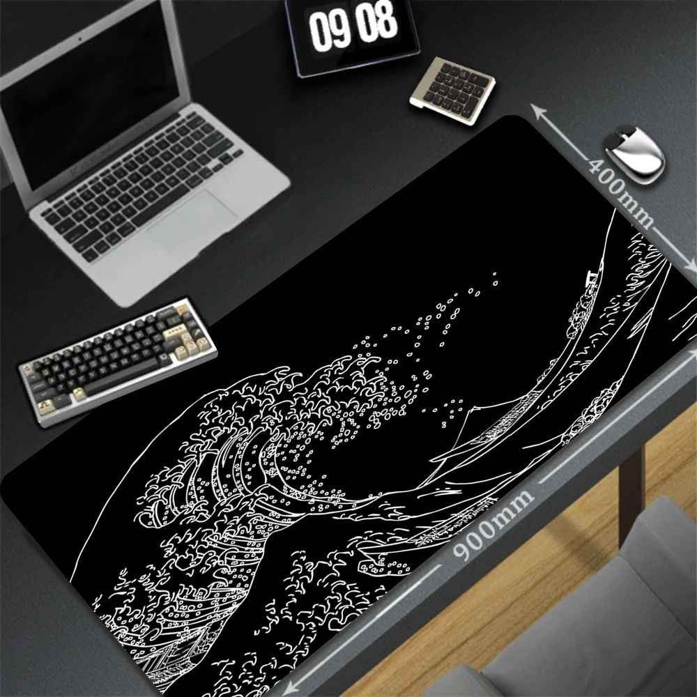 แผ่นรองเมาส์ สีดำล้วน ขนาดใหญ่ วางเต็มโต๊ะ จัมโบ้ มีให้เลือก  หนา 3 MM Gaming pad