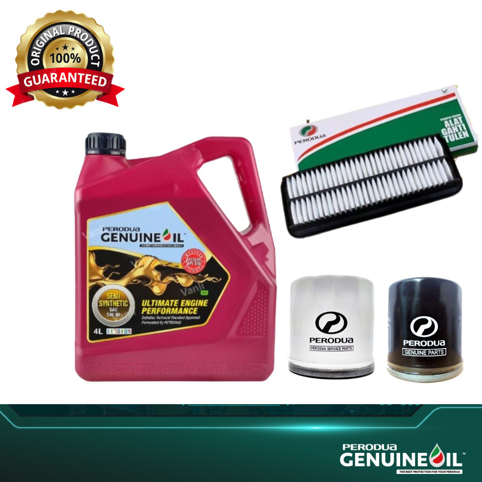 70011014 PINK)Perodua 5W30 4L+O/Filter(R02)+A/Filter (BZ030)-Myvi 1.3/1.5 (05-17) & Alza Semi น้ํามั