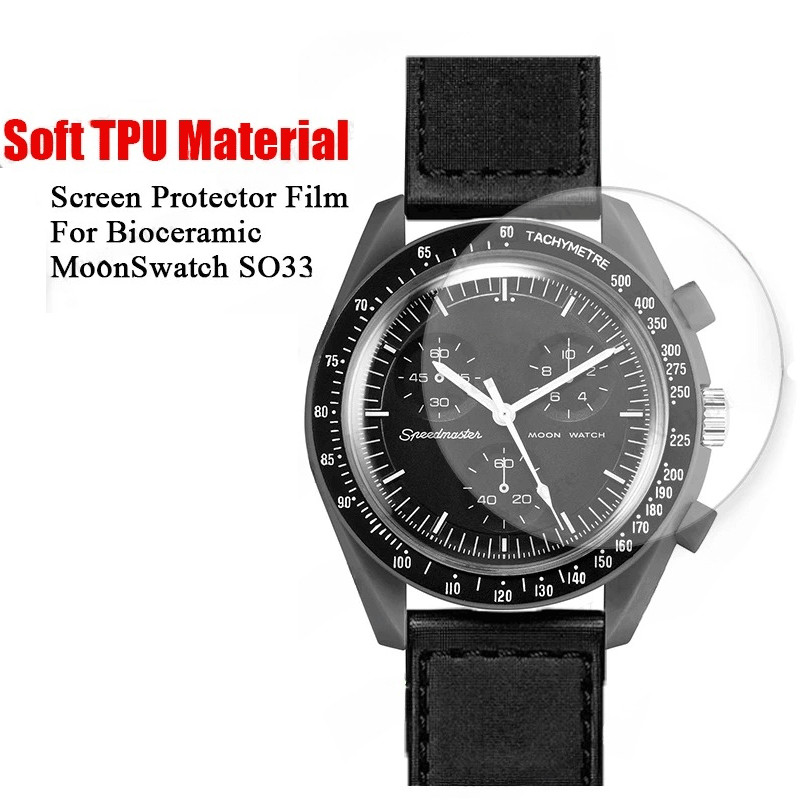 ฟิล์มไฮโดรเจล TPU สําหรับ Omega สําหรับ Swatch Co Branded Watch Screen Protector สําหรับ Biocermic MoonSwatch SO33 Soft Full Film
