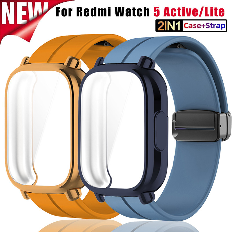 สายซิลิโคน + กรณี TPU สําหรับ Xiaomi Redmi Watch 5 Active/Lite สําหรับ Redmi Watch 5 Active/Lite สร้อยข้อมือ Accesorios