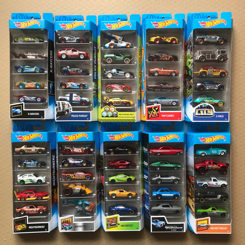 ชุดของเล่นรถ Hot Wheels แท้ 5 คัน สำหรับเด็กผู้ชาย รุ่น DLA9