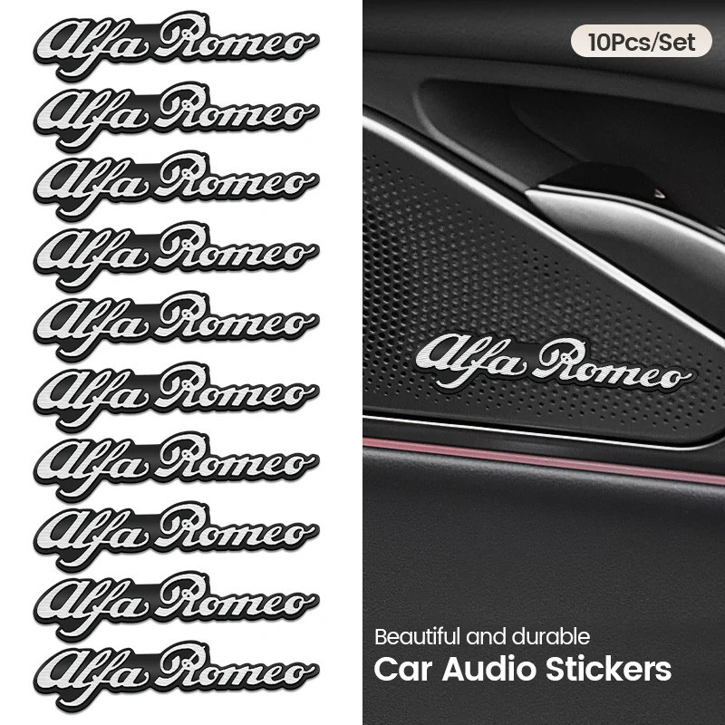 3D Car Audio Stereo Speaker Badge Sticker Decal Accessories For Alfa Romeo Giulia Stelvio Giulietta 