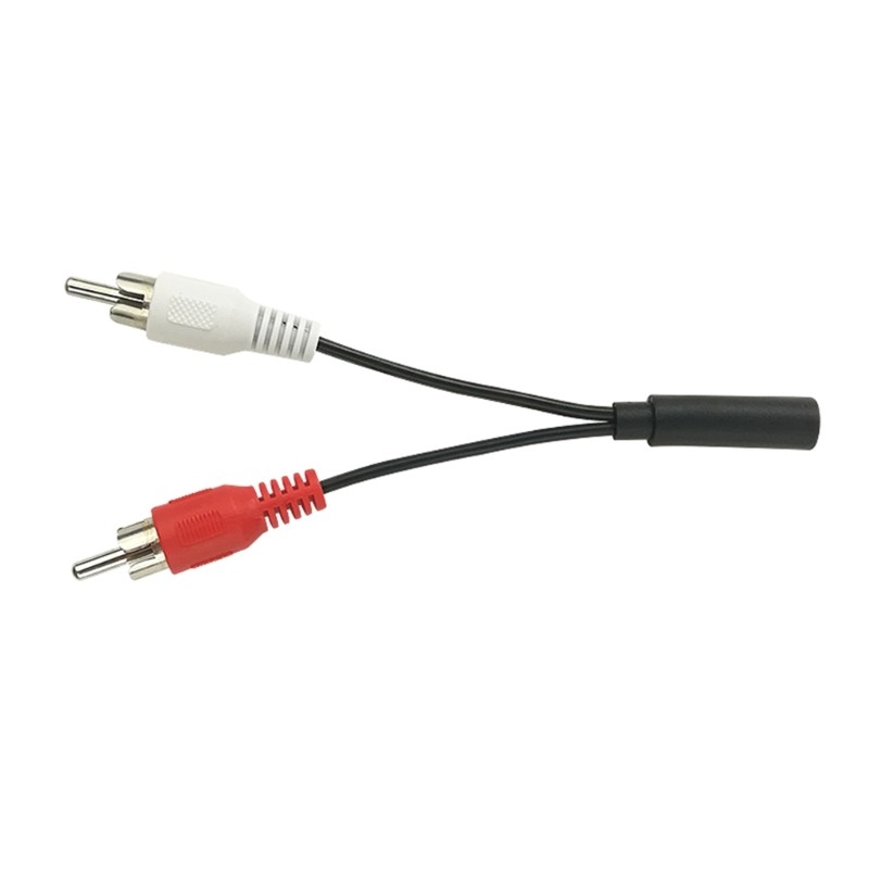 WU 3 5 มม.ถึง 2RCA สายสัญญาณเสียง 3 5 มม.สายอะแดปเตอร์สําหรับโฮมเธียเตอร์เครื่องขยายเสียงลําโพงสเตอร