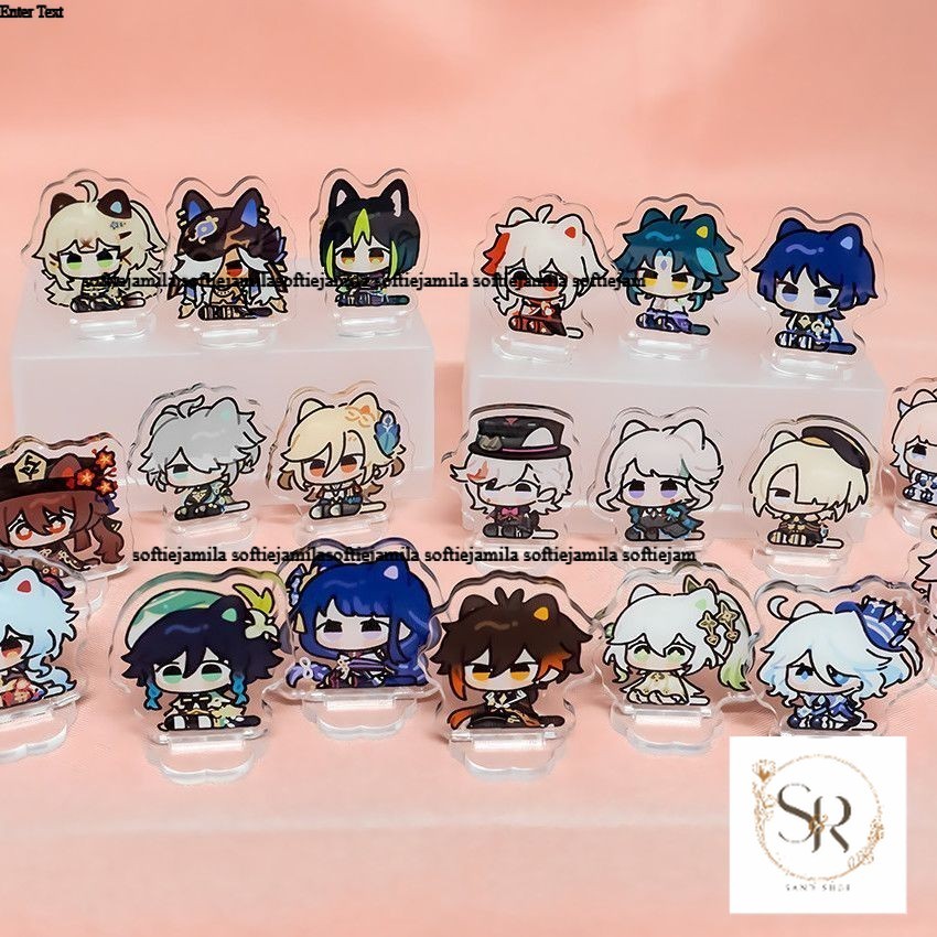 (mini 3cm) GENSHIN IMPACT รุ่น ver CAT EARS SITTING เกมไมกาสแตนดี้ในจิบิอะคริลิคในของขวัญที่น่ารัก