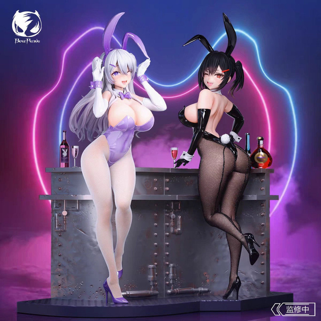 Authentic BearPanda × Asagi Bunny Girl 1/6 Scale Figure Lin & Xiya with 3D Crystal Eyes Figure