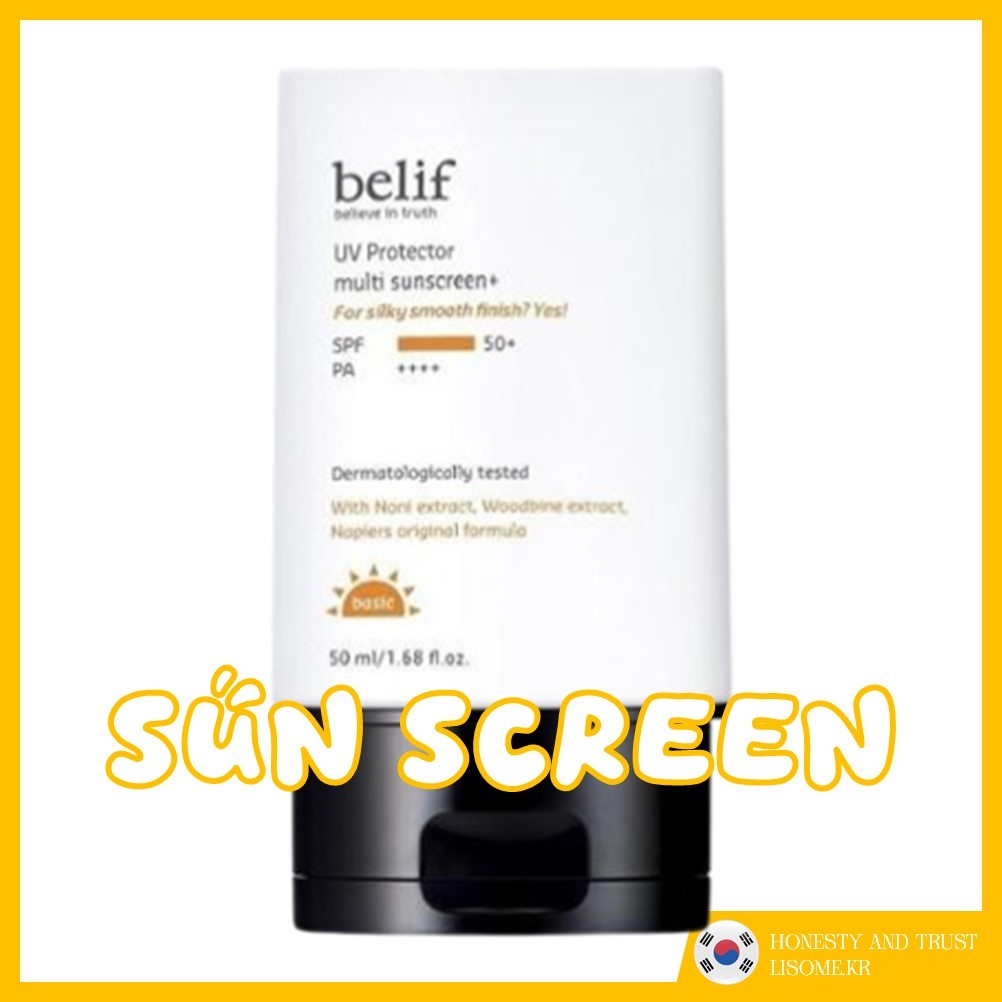 Belif UV Protector Multi Sunscreen 50 ml sun care tone up lotion ไวท์เทนนิ่ง spf 50 face block เกาหล