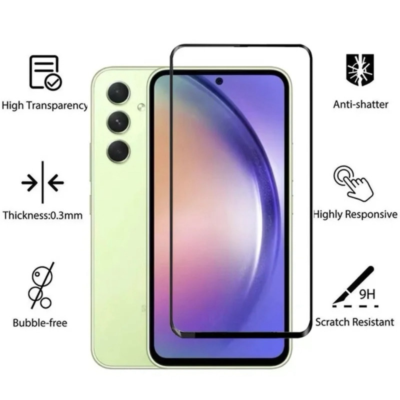 ฟิล์มกระจกเต็มจอ สำหรับ Samsung A56 A36 A26  S25 A15 A05S A16 A06 S24FE A55 A54 A34 A24 A14 A53 A33