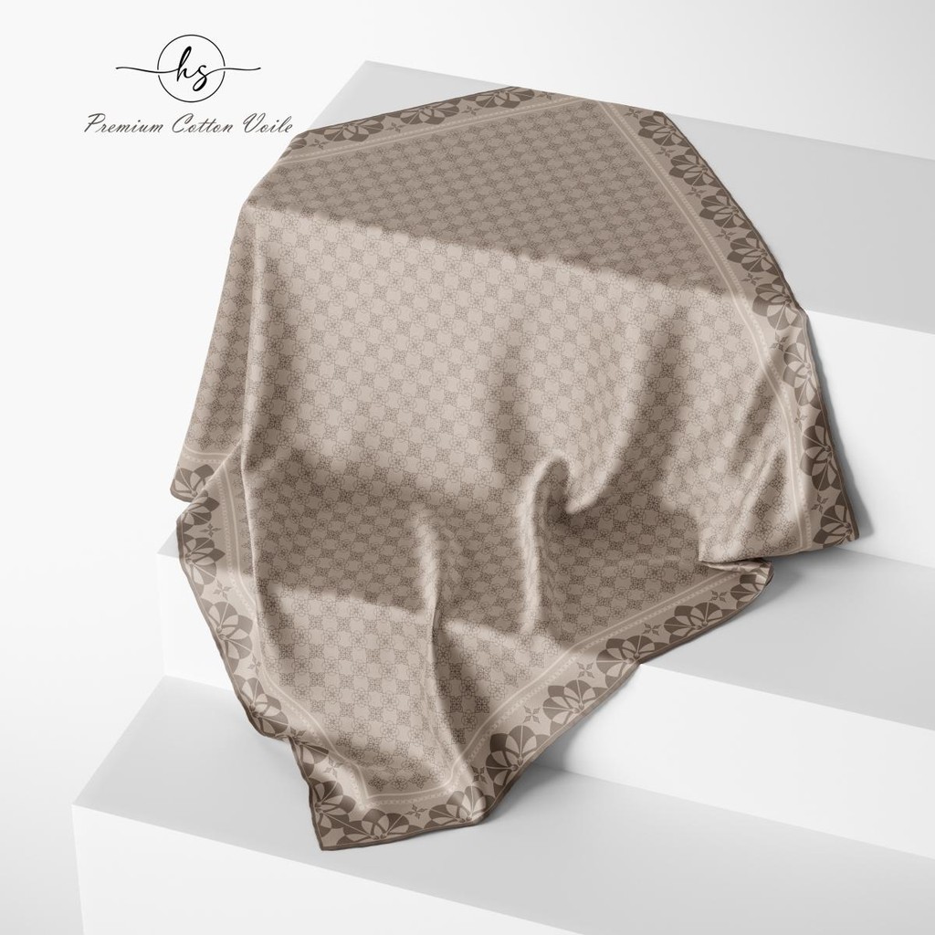 HARMONY C Tudung Bawal Cotton Voile PREMIUM Square Hijab พิมพ์ B45+