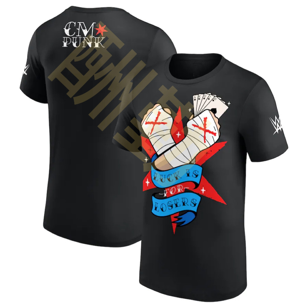 คุณภาพสูงใหม่ WWE Wrestling Best in The World Wrestler CM Punk ลูกเรือคอเสื้อยืดแขนสั้น 506